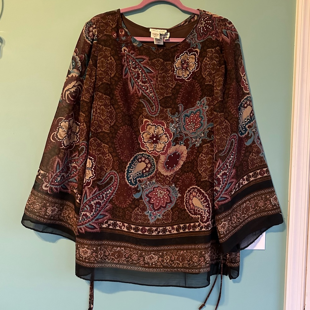 Coldwater Creek Flowy Floral Blouse